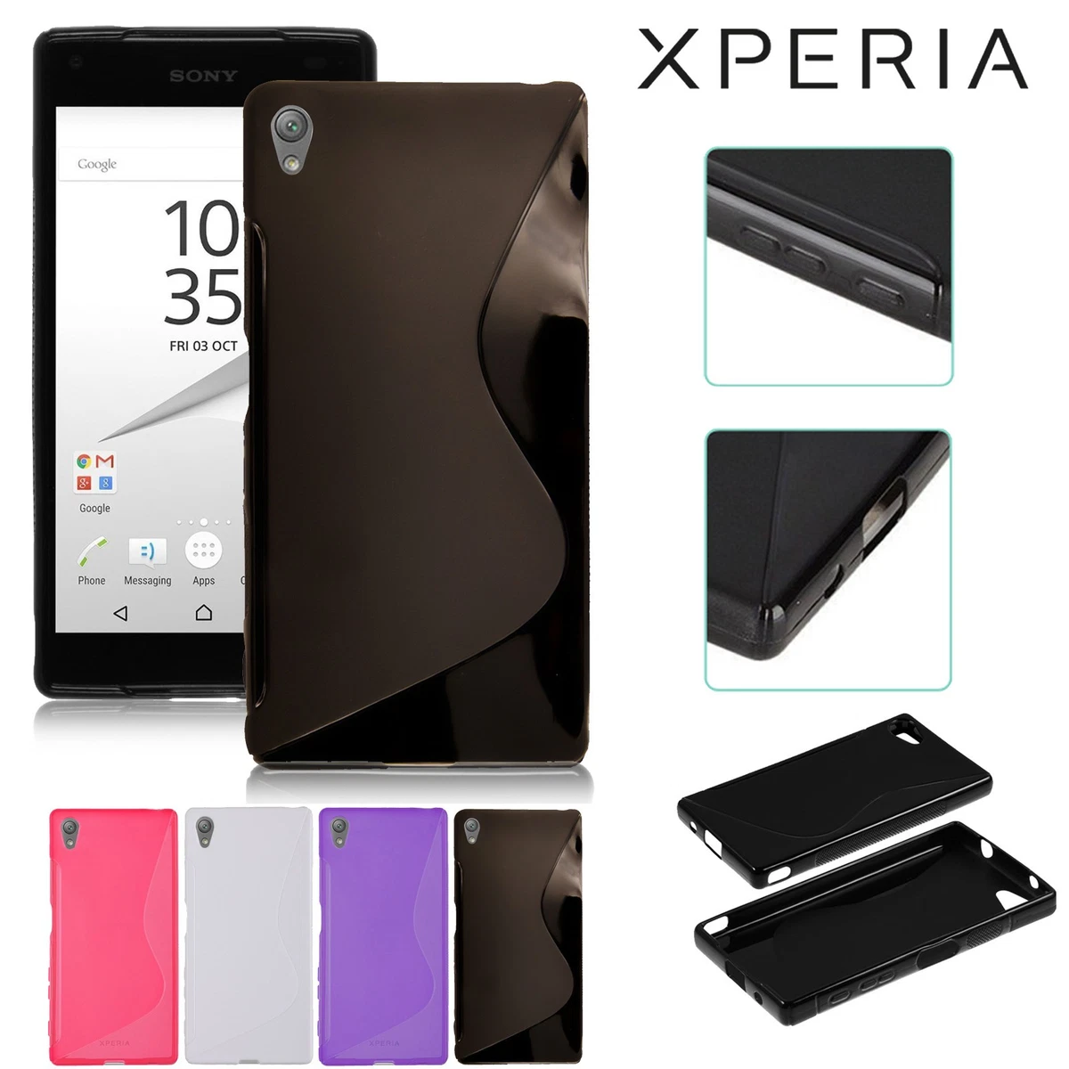 Cover Morbida In TPU Per Sony Xperia E5, Custodia Antiurto Sottile E Leggera Con Ritagli Precisi, Colore Nero, Protezione Antigraffio