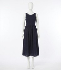 Karen Kane Sleeveless Edge Stitch Contrast Midi Dress Navy