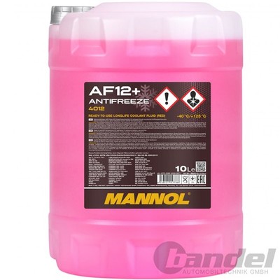1x 10 LITER MANNOL AF12+G12+ ROSA/ROT bis -40°C KÜHLERFROSTSCHUTZ passend für VW