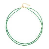 Cavill Sambia Smaragd Halskette 51,58Ct Vergoldet 925 Silber GrüN Eleganz