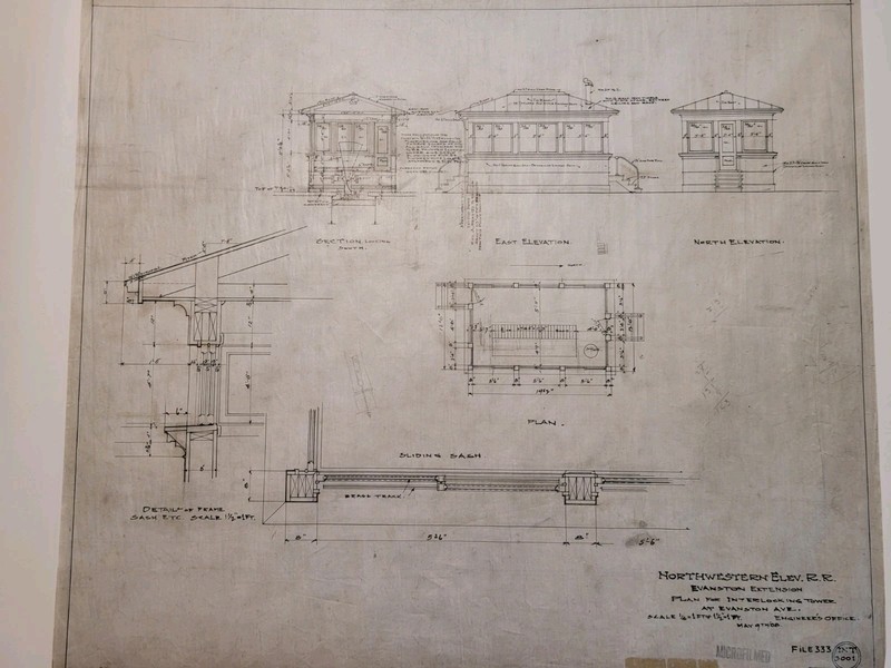 Antique railroad blue print