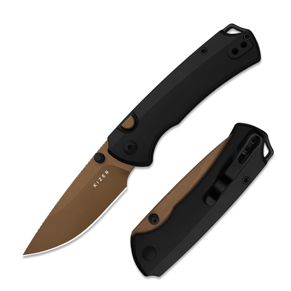 Kizer T1 BD EDC Folding Pocket Knife Elmax Blade Titanium Handle