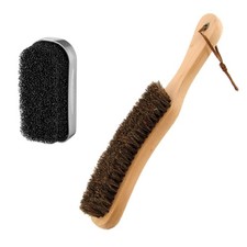 2 Pcs Felt Hat Brush and Cleaning Sponge Set,Horse Hair Wood Hat Clean Sponge...
