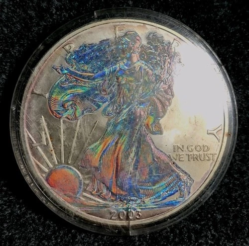 2003 American Silver Eagle Hologram Uncirculated .999 Pure Silver w/ Case