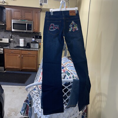 EVISU HERITAGE JEANS - BNWT $ 200 - junior 7/8 Navy Blue, Stands Out.