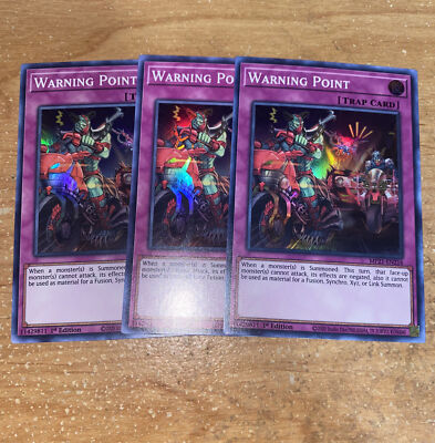   3x Yugioh Warning Point MP21-EN216 Super Rare 1st Edition Near Mint PLAYSET