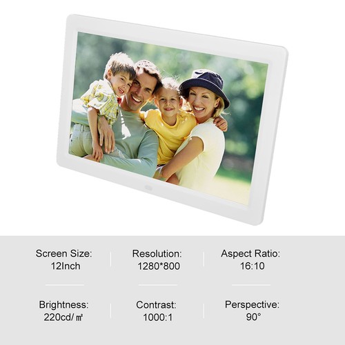 12Inch 1280*800HD Digital Photo Picture Frame Alarm Clock Movie Player Album BST - Picture 4 of 23