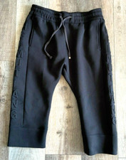 HELMUT LANG UPSCALE DESIGNER LUXURY CASUAL CROPPED PANTS WITH LOGO DETAIL