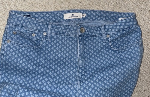 Women’s Vineyard Vines High Rise Skinny Ankle Printed Indigo Jeans Size 32 - Picture 4 of 7