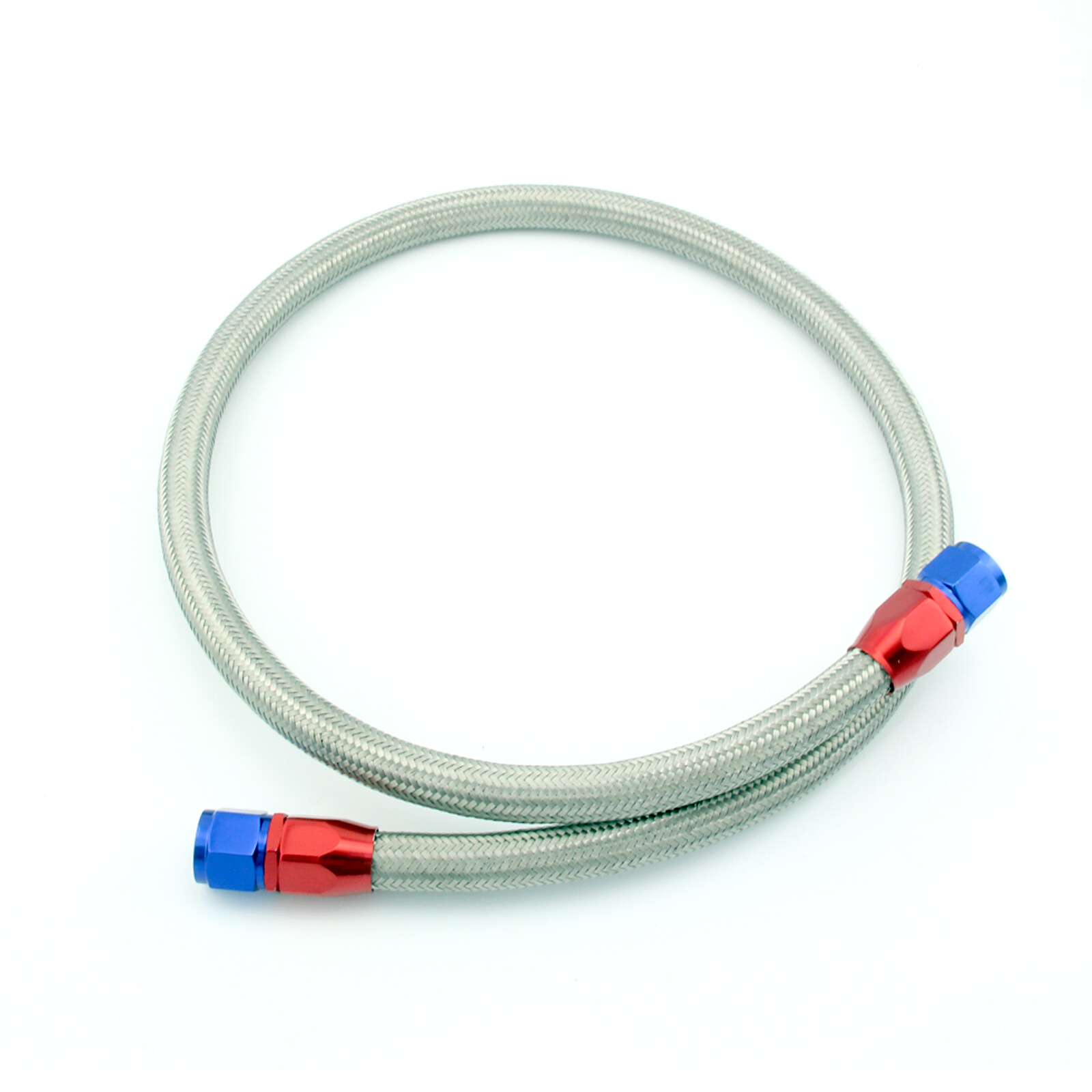 AN10 Nylon Braided Oil Fuel Line Hose 1.2M Straignt Swivel Fitting red