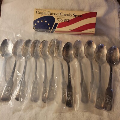 Intl Silver Company Bicentennial Original Thirteen Colonies Spoon Set ...