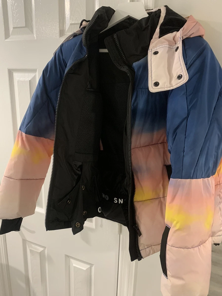 Topshop SNO printed ski jacket in multi