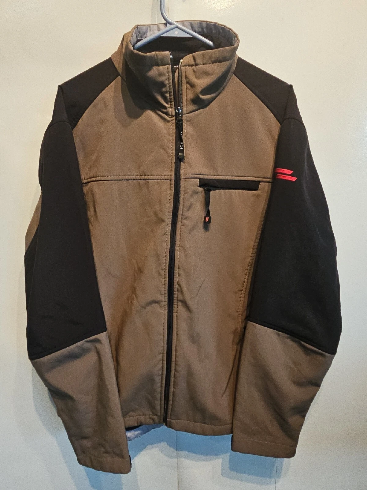 Men's ICEWEAR Full Zip Softshell Brown Ice Fishing Activewear Jacket Size Large
