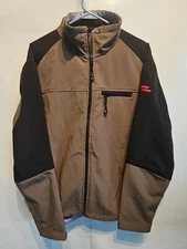 Men's ICEWEAR Full Zip Softshell Brown Ice Fishing Activewear Jacket Size Large