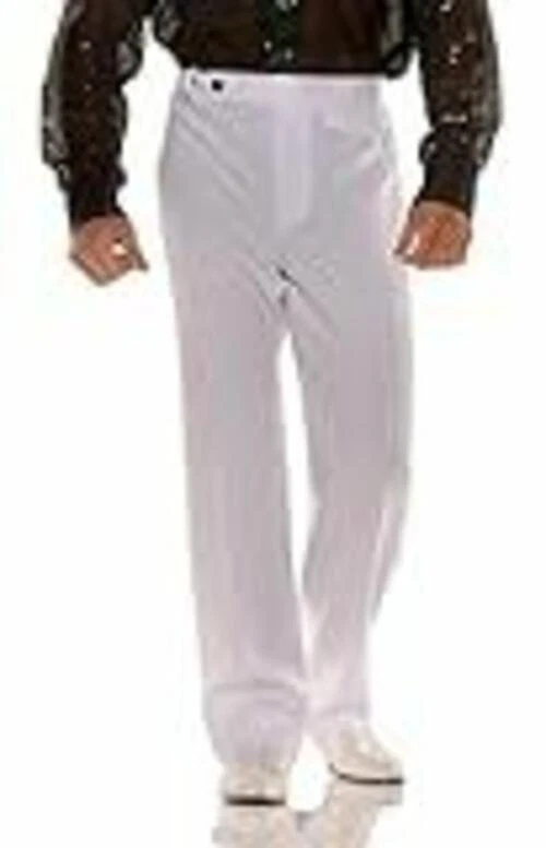 Underwraps - Мужская 70-х белый диско брюки костюм с передней застежкой - один размер - Изображение 3 из 4