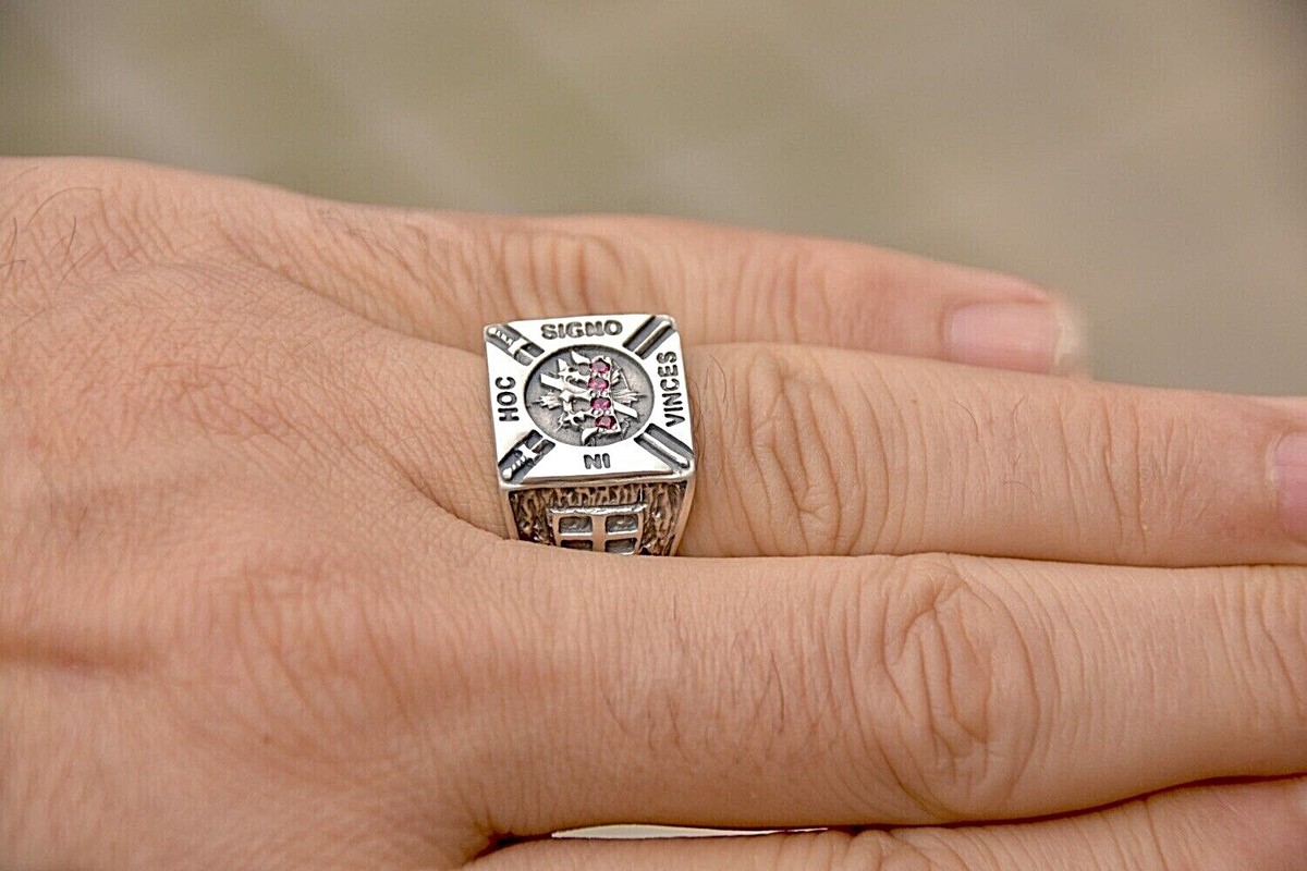 Ring Siegelring Tempelritter Überqueren 925 Silber Sterling Silver Templar