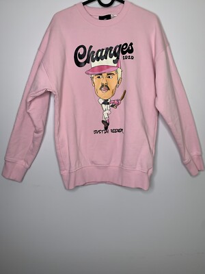 H&M Justin Bieber pink Changes sweat shirt unisex sz XS | eBay