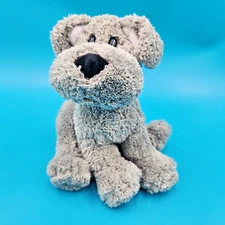 2000 Commonwealth Gray Puppy Dog Sitting Soft Plush Bean Bag 7"