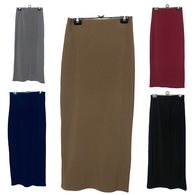 Dicker Rock Body con schmale Passform Stretch lang Maxi Damen Bleistiftrock muslimisch gerippt