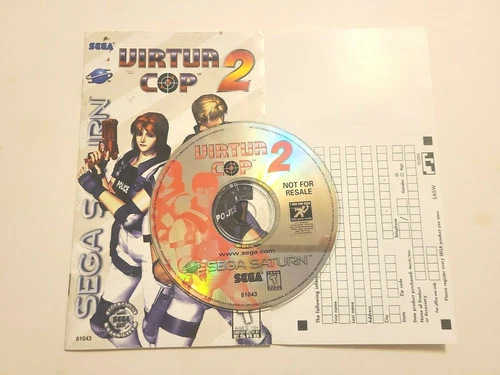 Virtua Cop 2 (Sega Saturn) Authentic Game & Manual W/ Registration Card RaRe