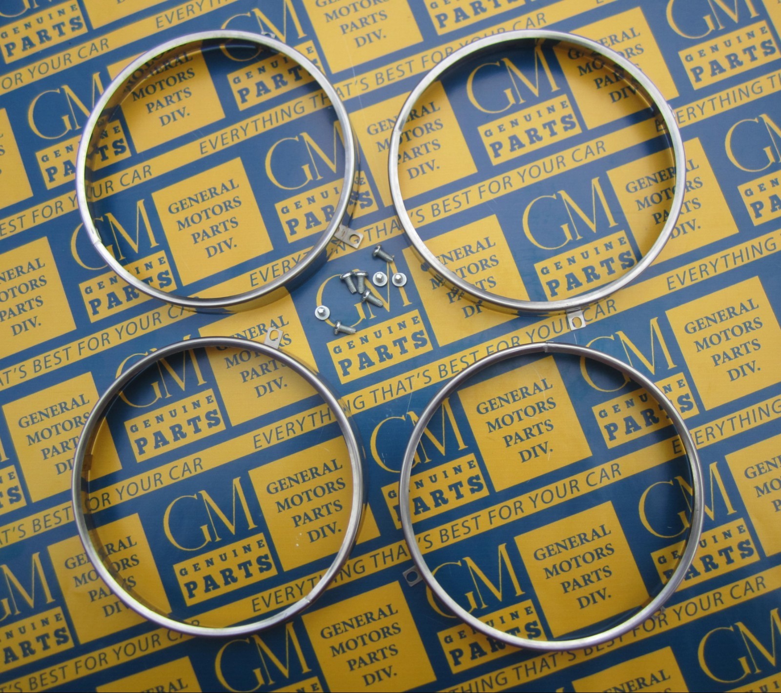 1958-1967 GM Headlight Bulb Retaining Rings. Stainless Steel. Set of 4 ...