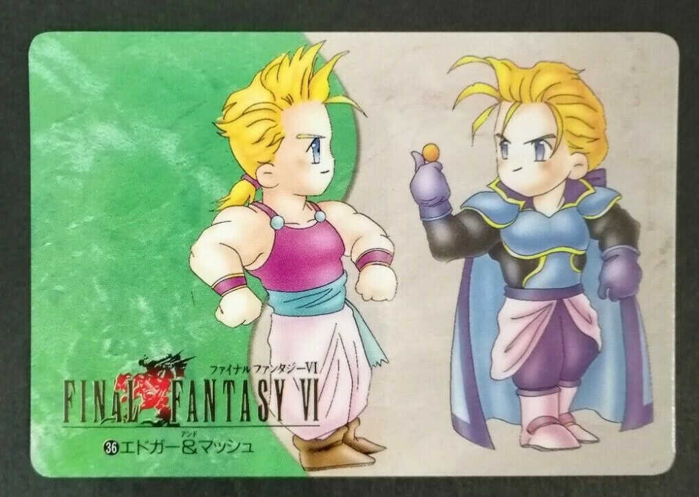 EDGAR & MASH Final Fantasy FF 6 Vintage Rare Card SQUARE ENIX
