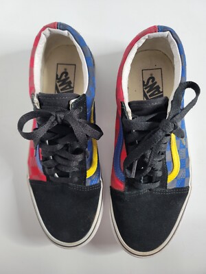 VANS Checkered Old Skool Sneakers Men Women Red Blue Yellow Black  Shoes