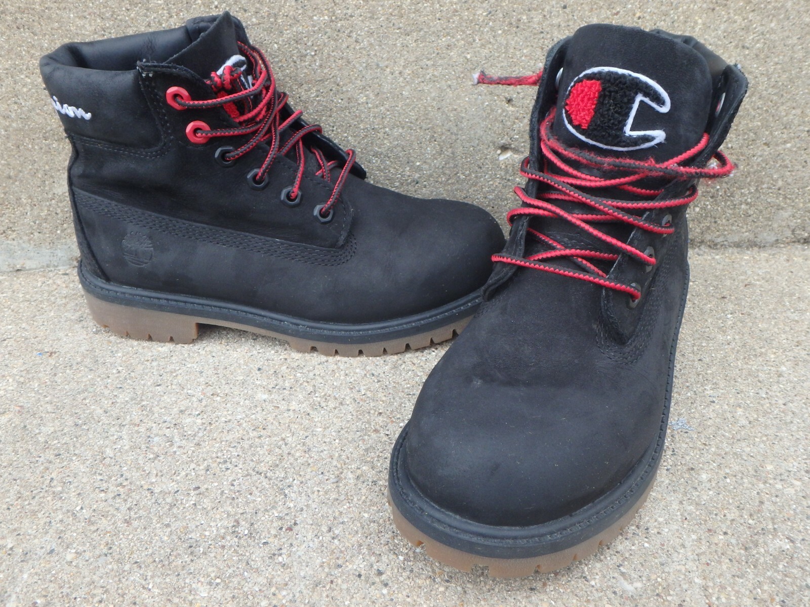 TIMBERLAND X PREMIUM Boots Black/RED Size 2 | eBay