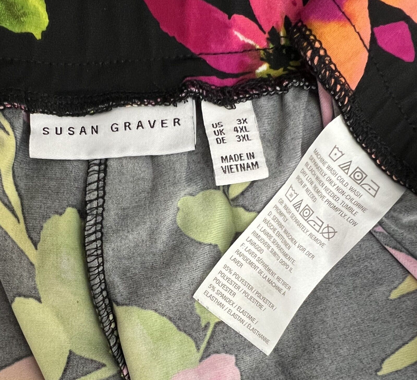 Susan Graver Women's 3X Plus Pink Green Tropical … - image 4