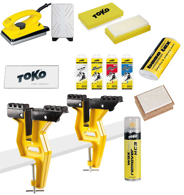 Toko Wax-Set 11-teilig für Snowboards mit Wachsbügeleisen und Boardspanner