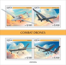 Combat Military Drones MNH Stamps 2023 Liberia M/S