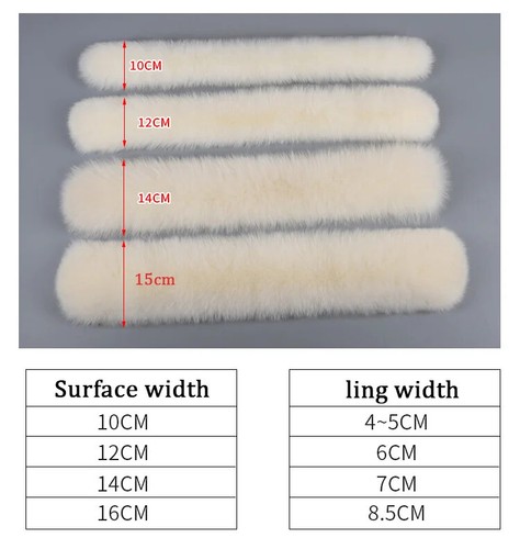Women Men 100% Natural Fox Fur Collar Scarf 90*15cm Real Fur Trims Detachable - Picture 6 of 48