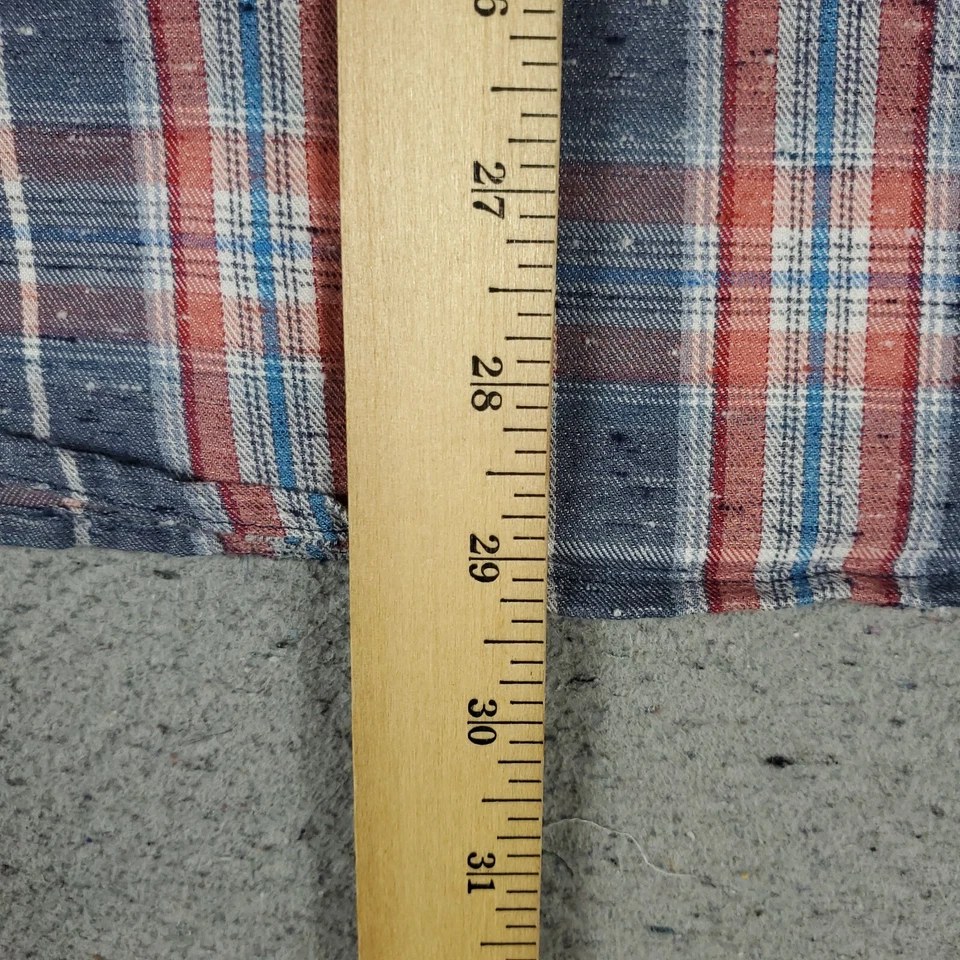 Penguin Shirt Mens Size Small Blue Red Plaid Linen Casual Button Up Long Sleeve - Image 4 of 4