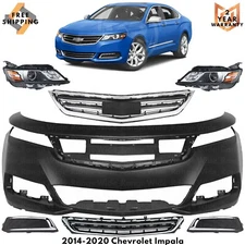 Front Bumper Cover Fascia & Grille Assembly Kit For 2014-2020 Chevrolet Impala