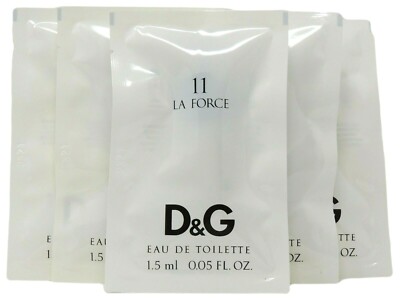 D&G DOLCE & GABBANA 11 LA FORCE 1.5ml .05oz x 5 COLOGNE PERFUME SPRAY SAMPLES