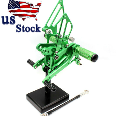 CNC Rearset Footpeg Rearsets Foot Pegs For Kawasaki ZX6R ZX636 2009 2010-2015