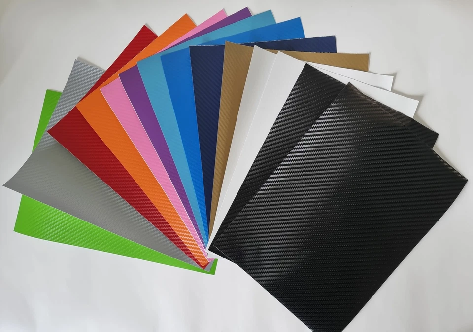 NEOXXIM 3D Carbon Folie Autofolie A4 Set 13 Bögen selbstklebend Plotter 10,11€/m² Muster