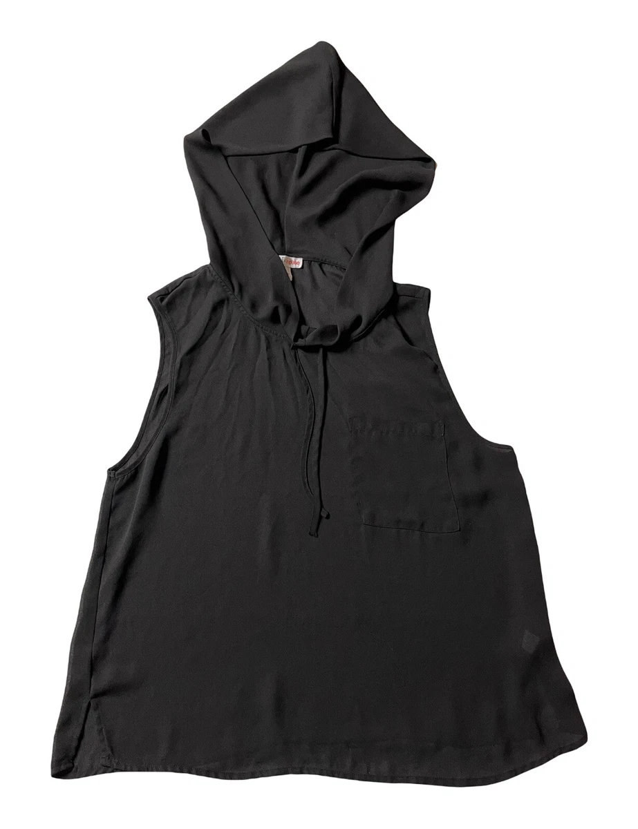 Sheer black outlet hoodie