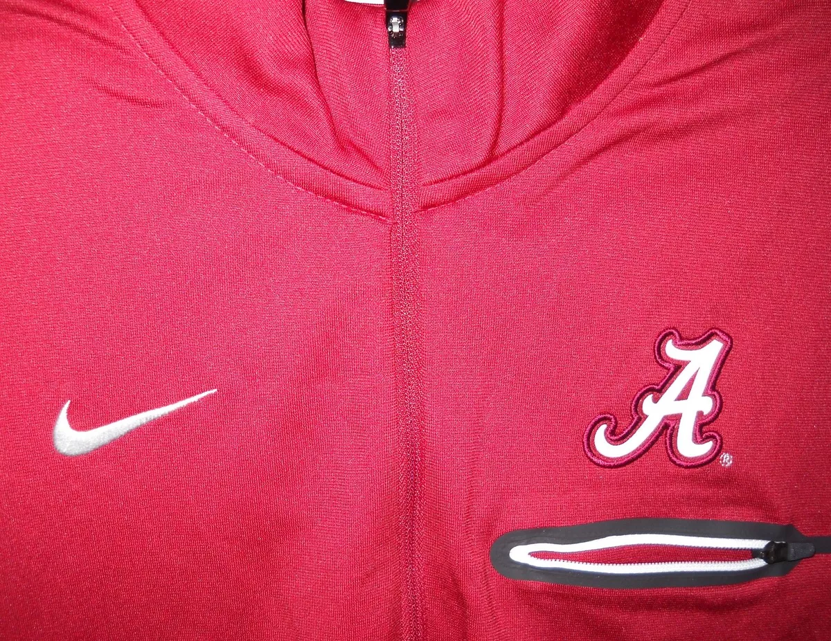 ALABAMA CRIMSON TIDE UNISEX ADULT MEDIUM 1 4 ZIP NIKE DRI FIT JACKET WITH LOGO A