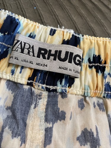 Zara Rhuigi Men's XL Limited Edition Yellow Blue Artsy Boxer Shorts - Picture 9 of 12