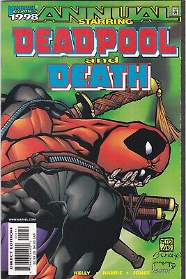 9.2 White Pages 1998 Marvel Comic Book Deadpool and Death Annual #1 NM 