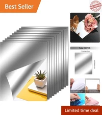 Set of 10 Self-Adhesive Flexible Mirror Sheets - 8x10 Inches for Elegant Decor