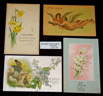 ANTIQUE Postcards Lot of 4 Over 110 Years Old Lot#142 Easter