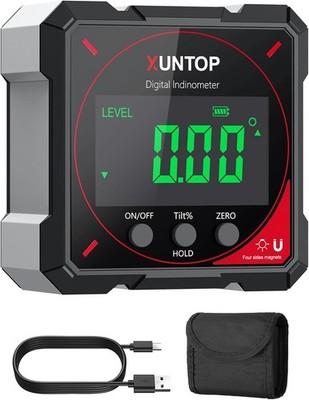 XUNTOP Digitale Wasserwaage Box mit LCD Display, Wiederaufladbar und IP54 Wasserdicht,... 