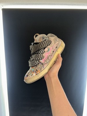 Lanvin x Gallery Dept. Curb Sneakers in Pink with Paint Splatter size 43eu/10m