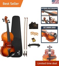 4/4 Full-Size Left-Handed Violin, Solid Spruce Top  Maple Body Professional ...