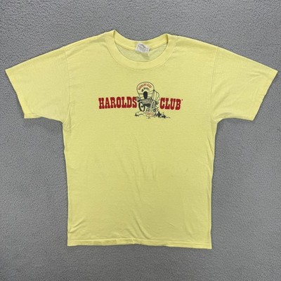 Harolds Club T Shirt Kids Extra Large Yellow Casino Reno Single Stitch Vintage