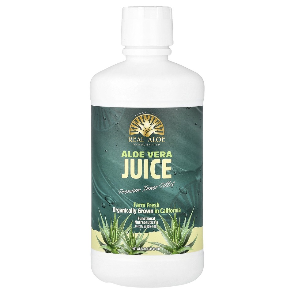 Real Aloe Inc  Aloe Vera Juice 32 fl oz 960 ml Gluten-Free, Non-GMO, Not Tested