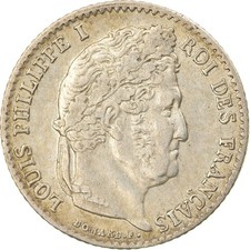 [#875332] Coin, France, Louis-Philippe, 1/4 Franc, 1833, Lille, AU, Sil, ver