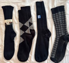4 Pair Vintage New Old Stock Black Men's SOCKS